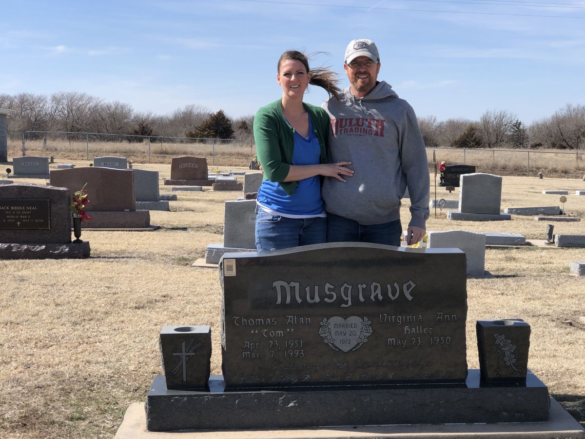 On the 27th anniversary of his death, we applied Dad’s LegacyMarker.  His was the first in our companies history. Pictured are Camille and Matt Barnett