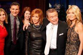 Jennifer (daughter), her husband, Joanna, Regis and his wife, and his daughter Amy